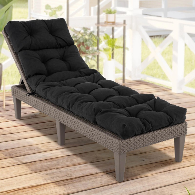 Costway 73" Lounge Chaise Cushion Padded Recliner Cushion Outdoor Indoor