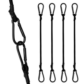 4 Pack Bungee Cords with Carabiner, 20.28 Inch Heavy Duty Bungee Cords with Carabiner, High Elastic Ropes with Carabiner Hooks for Life and Outdoor Activities, for Camping, Clotheslines, Tarps, Bike