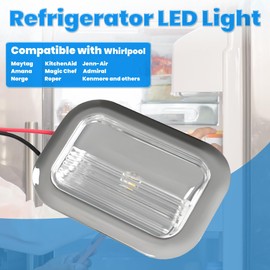 KUAFU W11462342 W11683242 Refrigerator LED Light Module Compatible with Whirlpool Kenmore KitchenAid Refrigerator W11130208 AP6262381 WPW10637153 W10758333 Replacement LED Lamp Clear Lens