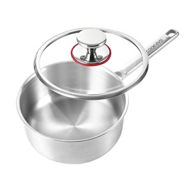 Pure Titanium Pot,2.5qt Saucepan with Lid, Stay-Cool Handle