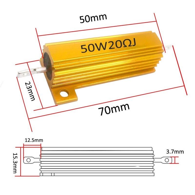 Mdurian 2 x 50 W 20 Ohm 5% Aluminium Housing