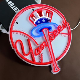 AHlove Neon Signs for Wall Decor，Baseball Team Neon Lights for Bedroom，LED Signs Suitable for Man Cave，Birthday、Father's Day and Christmas Gifts for Man 13 * 15Inch