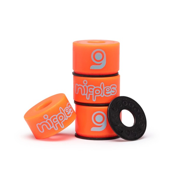 Orangatang Nipples Soft Longboard Skateboard Truck Bushings (Orange, Set of 4)