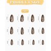 LOZTBUE 24 Medium Nails Light Bronze Chrome Apricot Mirrored Metal