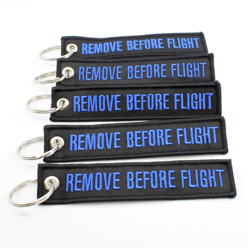 Rotary13B1 Remove Before Flight Key Chains - Black/Blue - 5pcs