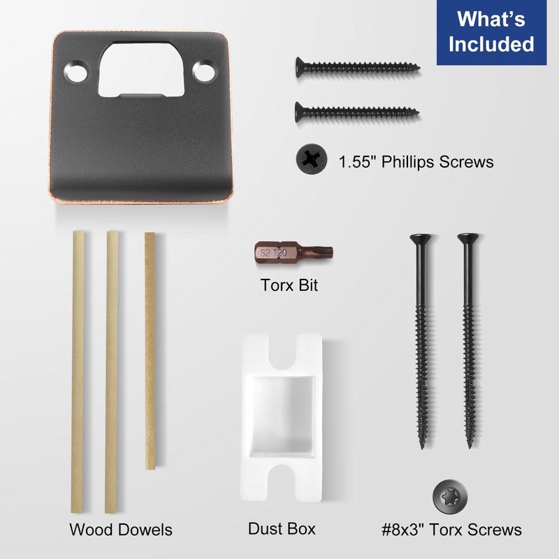 MOSECYOU Extended Lip Strike Plate 2-1/4" x 2-1/4", Heavy Duty