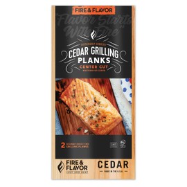 Fire & Flavor Cedar Planks, Great for Cedar Planked Salmon, Sustainably Sourced & Certified, 2-Pack, 11 inch