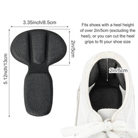 Sibba Black Heel Cushion Pads 3 Pairs Mesh Sticky Shoe Grips Boot Inserts Reusable Foot Protectors Liner Sponge Insoles Protectors Non-Slip Pad Floor Padding (Black, Beige)