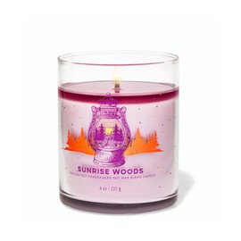 Sunrise Woods Scented Single Wick Candle with Decorative Lid, 8 oz / 227 g (Packaging Label Artwork Styles May Vary)