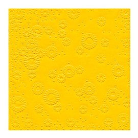 Serviettes 16 Pieces 33 x 33 cm Embossed Moments Plain Yellow