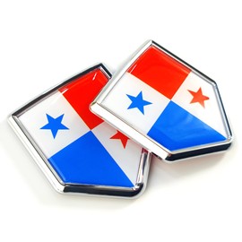 Newperlite Panama Flag Decal Sticker Car Emblem Panamanian Flag Car Decoration Accessories Chrome Shield for Truck Vehicles Cars, 2 Pack
