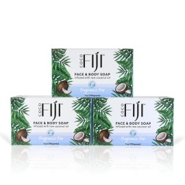 Organic Fiji Coco Fiji Plant Based Soap Bar Pack Of 3 Moisturizing Vegan Coconut Cleanser
