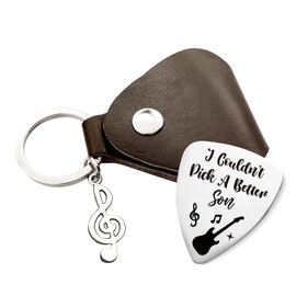 YTNONT I Couldn't Pick a Better Son, Son's Gifts from Mom and Dad Stainless Steel Guitar Pick Jewelry for Son, Unique Birthday Gift from Mother and Father