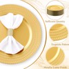 Widecook 50 Pcs 13 Inch Plastic Gold Charger Plates Bulk,