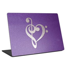 Skinit Laptop Decal Skin Compatible with Universal Laptop 16in (13 x 9.4in) Originally Designed Purple Glitter Musical Heart Design