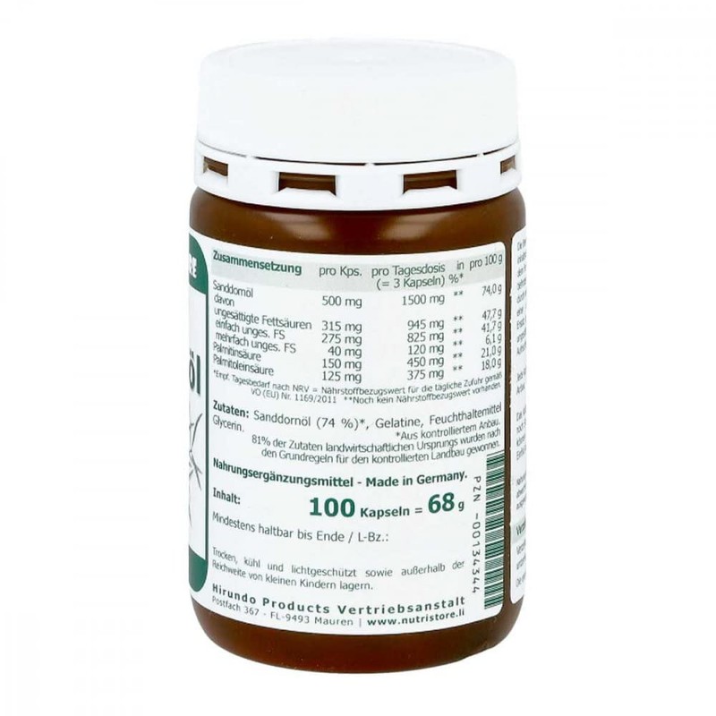 Omega-7 Sea Buckthorn Oil 500 mg Capsules Pack of 100