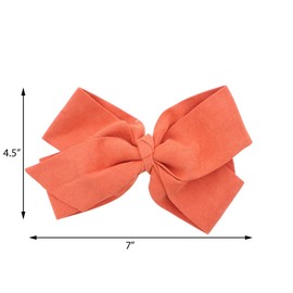 Large Suede Hair Bow-Rust