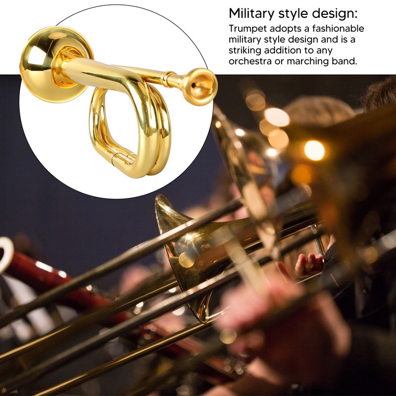 Military Style Trumpet C Key Brass Easy to Play Trumpet