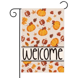 Thanksgiving Garden Flag, Fall Welcome Flag 12 x 18 Double Sided, Fall Autumn Thanksgiving Happy Garden Pumpkin Flags for Outside Home Decor (TGW-3)
