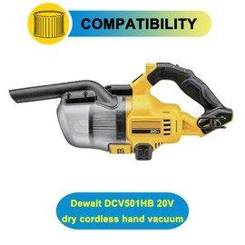 SpaceTent 5 Pack DCV5011H HEPA Replacement Filters compatible with DEWALT DCV501HB Dry Cordless Handheld Vacuum.