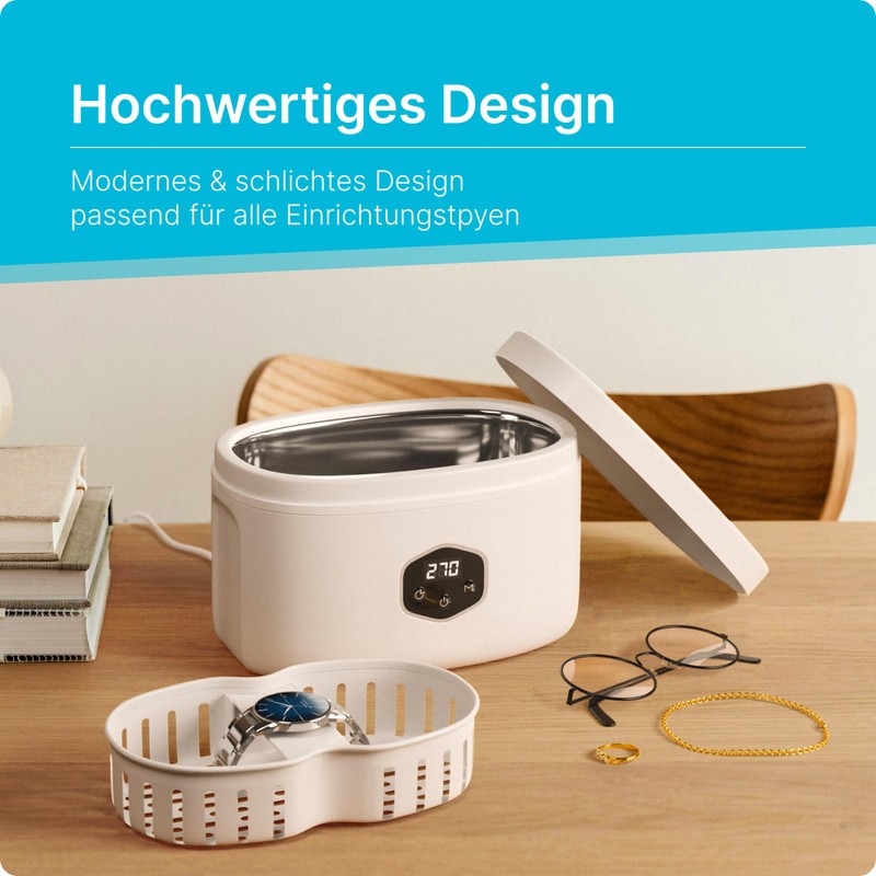 KLARBERG Ultrasonic Cleaning Device Glasses 600 ml + Ultrasonic Cleaner