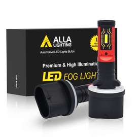 Alla Lighting PG13 Base H27 880 LED Fog Lights Bulbs Replacement Xtreme Super Bright 1860-SMD 892 893 899 (3000K Amber Yellow)