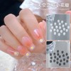Sparkling Glitter Five-Petal Flower Nail Sequins & Metallic Black/White Flower Nail Patches One Size/Black 15ea