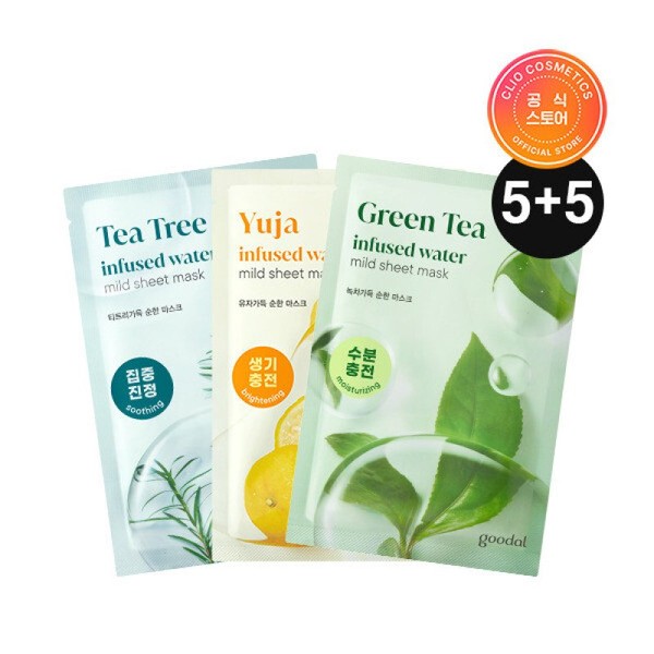 5+5 Mild Mask (Yuzu/Green Tea/Tea Tree) / 5+5 순한마스크 (유자녹차티트리)