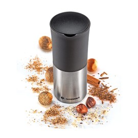 Zassenhaus Duo 035261 Nutmeg and Spice Mill Stainless Steel and Plastic in Black / Silver 11 cm Dimensions: 5 cm x 5 cm x 11 cm