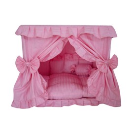 Princess Pink Pet Dog Handmade Bed House+1 Candy Pillow (L)