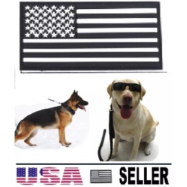 Unbranded Tactical Dog Collar Large Military Police Training Heavy Duty Metal Buckle Khaki - USA Flag Velcro Patch