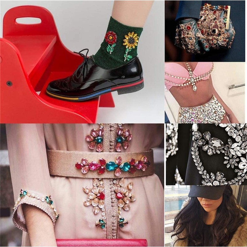 36 Pcs K9 Sew On Crystal Rhinestone Blue Tear Drop