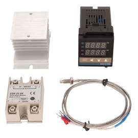 Digital PID Thermostat Air Heater Temperature Controller K Thermocouple SSR Heat Sink 100V‑240V 25A