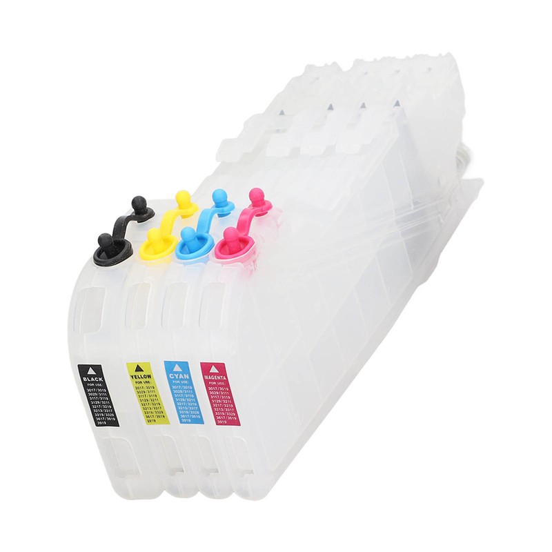 4Pcs Ink Cartridge Set Lengthen Refill Inkjet Printer Replacement Magenta