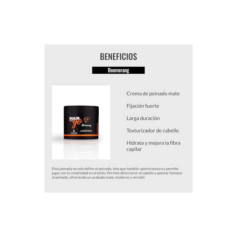 Lendan Hair To Go Boomerang Fibrous Pomade – Strong Hold