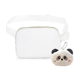 1 x Waterproof Belt Bag, 1 x Pendant, White Belt Bag, White Women's Belt Bag, Mini Belt Bag, Shoulder Bag, Fashion Belt Bag, White, Modern