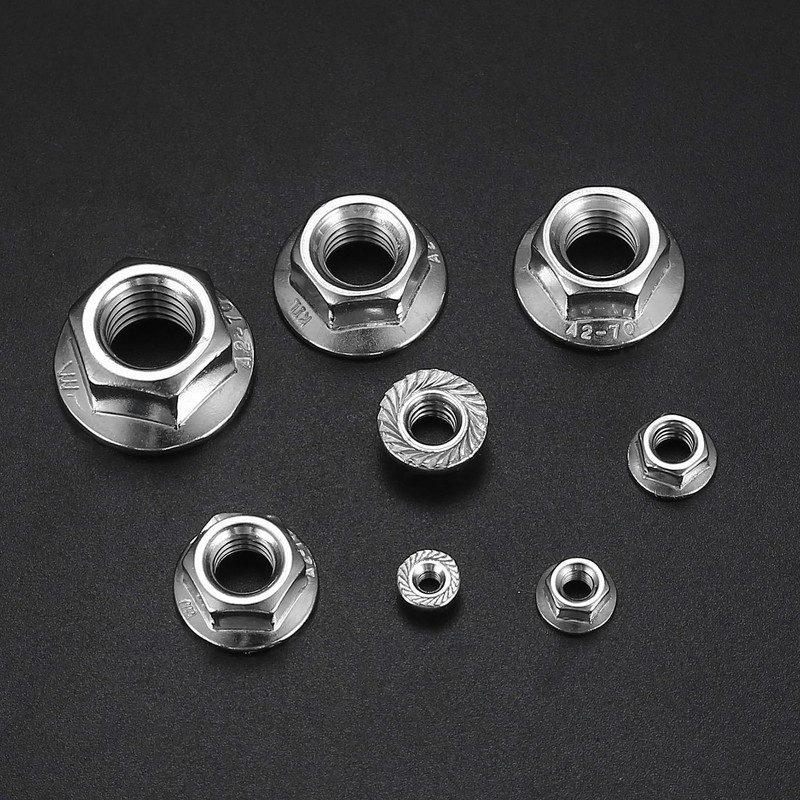 Pack of 190 Flange Nuts with Flange and Locking Toothing,