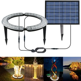 GULADUS Solar Palm Tree Lights Outdoor, 12000 mAh & 32 LEDs Warm Light Outdoor Uplight Landscape Spotlights Solar Powered, Waterproof led Floodlights for Large Tree, Yard, Landscape, Garden