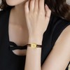 RioFoior Gold Watches for Women-Rectangular Case Minimalist Dial,Comfortable Leather Strap,Water