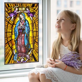 Virgin Mary Our Lady of Guadalupe Stained Glass Window Film (21"x36")