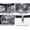 Nonwe Men's Beach Boardshorts Swimming Suits with Pockets Printed Black&Grey