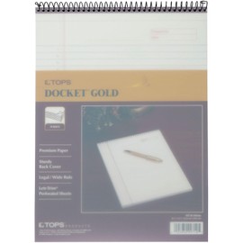 TOPS Docket Gold Project Planner, 8-1/2" x 11-3/4", Top-Wire Bound, Project Rule, Poly Cover, 70 Sheets (99710) - White