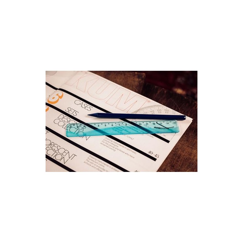 KUM AZ2290116-B Flexi Style Ruler 15 cm Blue Flexible Pack
