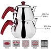 DESTALYA Turkish Teapot Set, Stainless Steel Double Tea Pots for