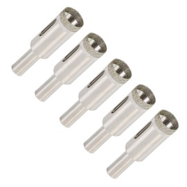 Diamond Drill Bit Hole Saw for Tile Glass Marble Granite Fiberglass Ceramic Tool Drill Bit Set 5 Pack | 5/32” – ½” (1/2"-5pack)