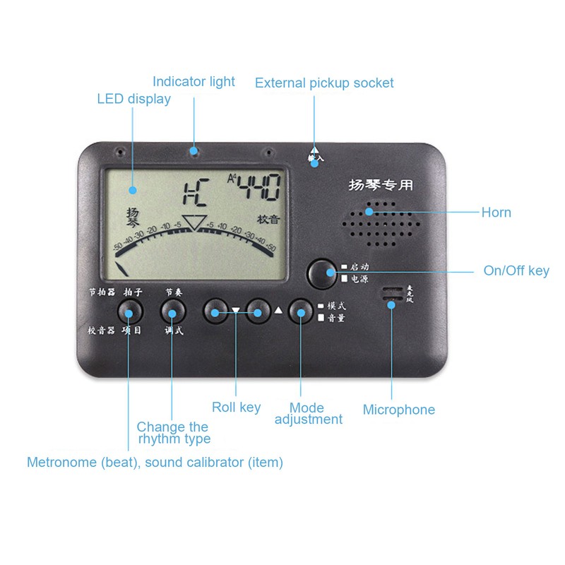 Dulcimer Tuner 3 in 1 Metronome Tuner Tone Generator Music