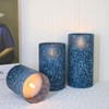 HJANDHJ Blue Flameless Candles with Remote and Timer, Real Wax