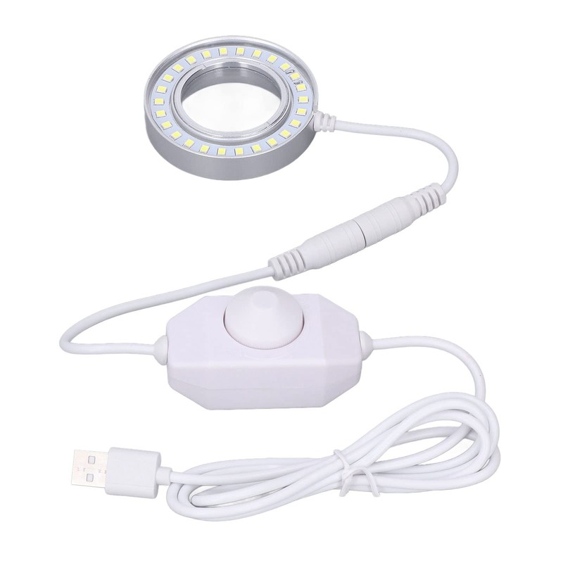 LED Microscope Light, Adjustable Brightness Ring Light with Rotating Snap