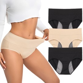 Loswie Incontinence Underwear for Women, Quick Dry Postpartum Leakproof Cotton Underwear Stretch Hi-Waist Panties