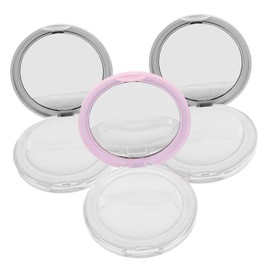 PACKOVE 3pcs Travel Powder Puff Holder Case with Soft Flocked Puff Portable Loose Powder Container for Makeup Storage Compact Foundation Case with Elastic Mesh Sifter for Women